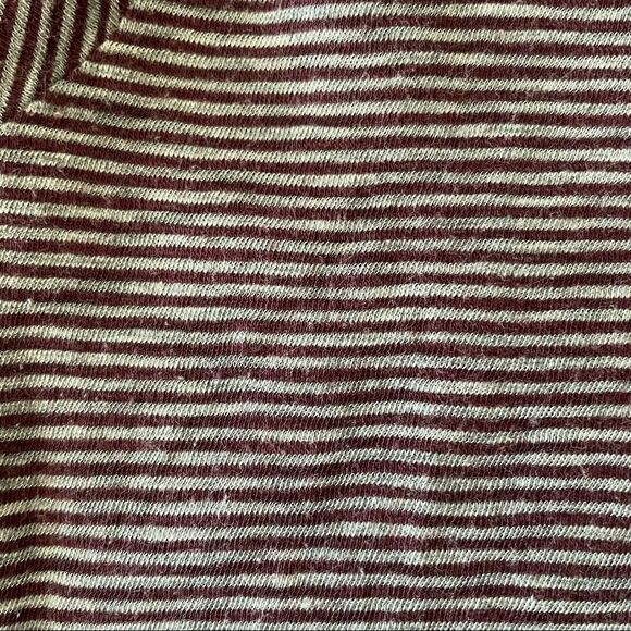 Rag & Bone/Jean Stripe Crewneck Tee Burgundy Size Medium - Picture 5 of 9